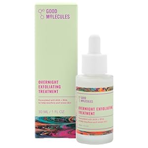 Good Molecules Overnight Exfoliating Treatment – Face Exfoliator with AHA & BHA Lightweight Formula – Pore Minimizer, Facial Skin Care with Glycolic & Salicylic Acid