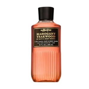Bath & Body Works 3-in-1 Hair, Face & Body Wash for Men – Mahogany Teakwood Scent, Men’s Shampoo & Cleanser with Pro-Vitamin B5 & Aloe, Warm Woodsy & Masculine Scent, 10 fl oz – 1 Pack