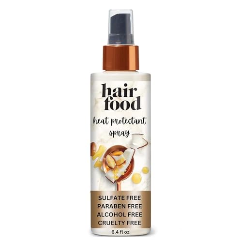 Hair Food Coconut & Argan Oil Heat Protectant Leave-In Spray for All Hair Types, 450°F Heat Protection, Sulfate-Free, Paraben-Free, Dye-Free, Alcohol-Free, Adds Shine, 6.4 Fl Oz