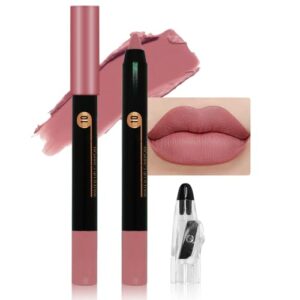 Dusty Pink Matte Lip Liner Crayon with Sharpener – Waterproof Smudgeproof Long-Wear Lip Pencil, Creamy Pigmented Lip Crayon for Women, 12HR Stay Silky Velvet Lip Liner 10#