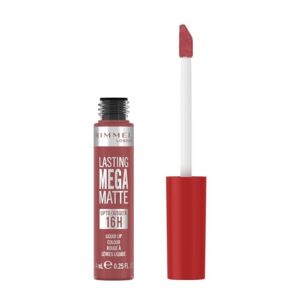 Rimmel London Lasting Mega Matte Liquid Lipstick, Long-Lasting, Hydrating, Vegan Formula – 210 – Rose & Shine, 0.25oz