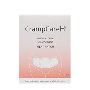 5 Patches) CrampCareH PMS/Menstrual Cramps Relief Heat Patch with Wide Wings, FDA Registered