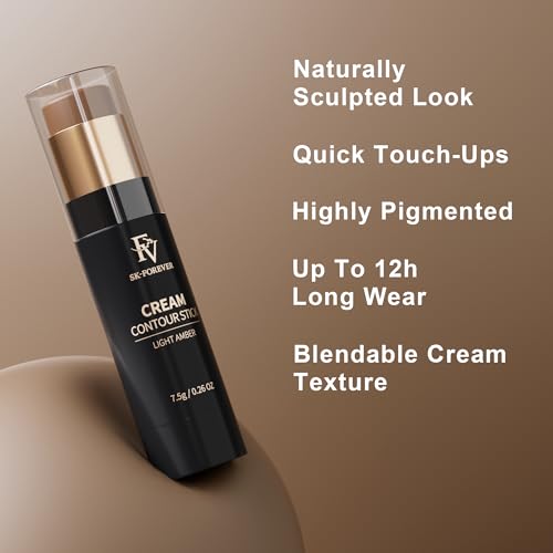 FV Cool Toned Contour Stick, Creamy & Blendable Formula, Highly Pigmented, Long-Lasting for a Natural, Waterproof Finish, Face Sculpting Makeup for Fair/Light Skin, Beginner Friendly, 01 Amber - Image 2