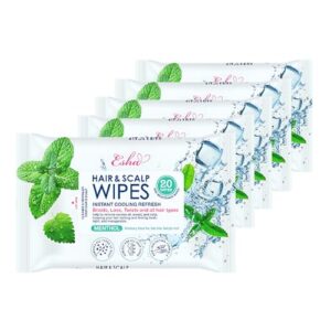 5 Packs, Esha Hair & Scalp Wipes – No-Rinse Waterless Cleansing Wipes for Braids, Wigs & Scalp Care – Removes Sweat, Odor & Product Buildup – Protective Style Essential