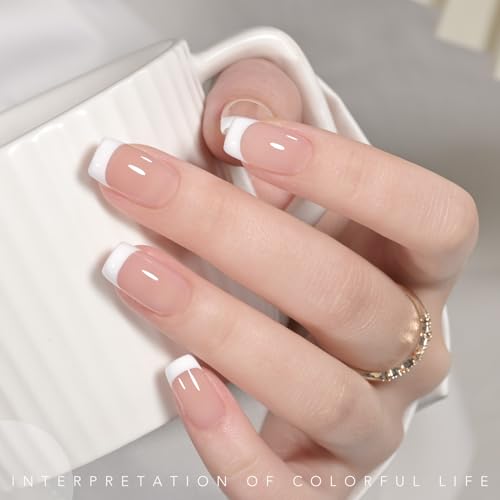 GAOY White Swirl Gel Nail Polish Art Liner, 12ml Classic Color Nail Paint Design with Thin Brush, UV Light Cure for DIY French Manicure at Home - Image 2