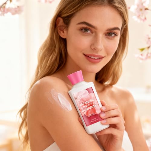 Bath Gift for Women and Girls, Japanese Cherry Blossom Spa Set With Natural Extracts, 3PCS Set – Shower Gel, Lotion, Mist, Personal Self Care Kit, Body Care Travel Set - Image 2