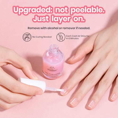 Beetles Nail Strengthener, Air Dry Pink Neutral Nail Polish Strengthener and Growth Nail Growth Treatment Nail Strengthener for Thin Nails and Growth - Image 3