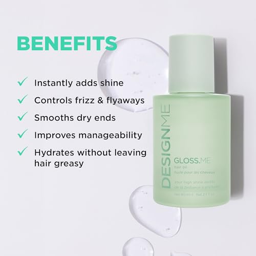 Design.Me GLOSS.ME Hair Oil Anti Frizz Hair Serum for Women | Argan Hair Oil Adds Shine, Smoothness, & Hydration | Paraben & Sulfate Free Straight, Wavy, Coily, or Curly Hair Serum - Image 2