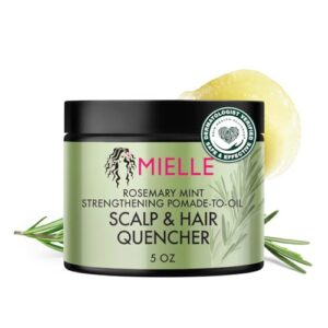 Mielle Organics Rosemary & Mint Hair Pomade for Women & Men – Conditioning Natural Hair Moisturizer to Quench the Scalp, Lock in Wave Patterns, Add Shine & Help Protect Against Dryness (5 oz)