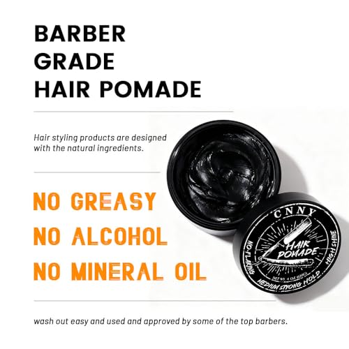 CNNY Hair Pomade 4oz – Strong Hold & Medium Shine – Professional Hair Styling Wax for Men – All Hair Types – Barber Grade Pomade – Easy Wash Out - Image 3
