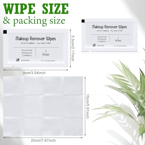 150 Pcs Makeup Remover Wipes Bulk Waterproof Makeup Wipes Individually Wrapped Face Wipes for Women Gentle Facial Cleansing Towelettes for Travel Hotel Skin Mascara Lipstick Oil Dirt (White) - Image 2