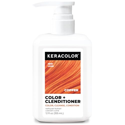 Keracolor Color + Clenditioner 3-in-1 Color-Depositing Conditioner, Gently Cleanses & Conditions, Semi-Permanent Hair Color, 23 Shades, 12 Fl Oz