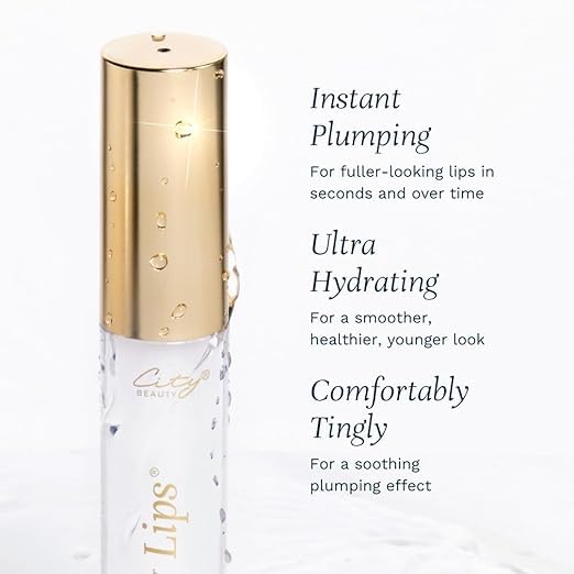 City Beauty City Lips Clear – Plumping Lip Gloss – Hydrate & Volumize – High Shine Lip Plumper – Hyaluronic Acid & Peptides Visibly Smooth Lip Wrinkles – Cruelty-Free - Image 2