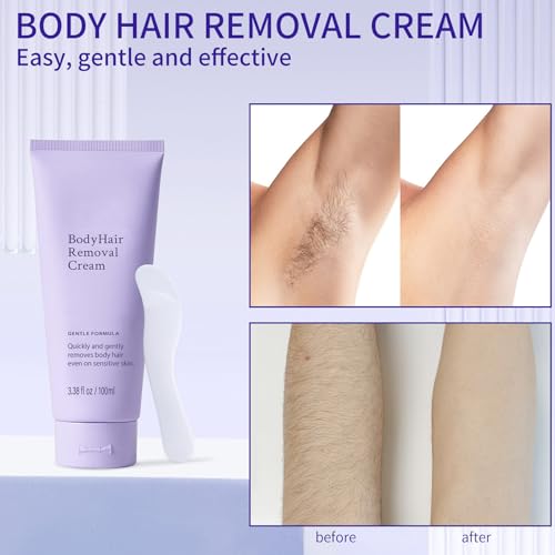 2 PCS Gentle Body Hair Removal Cream for Man & Women, 6.76 Fl Oz, Painless Flawless Depilatory Cream, Body Hairs Removal Cream with Spatula Applicator, Suitable for All Skin Types & Sensitive - Image 4