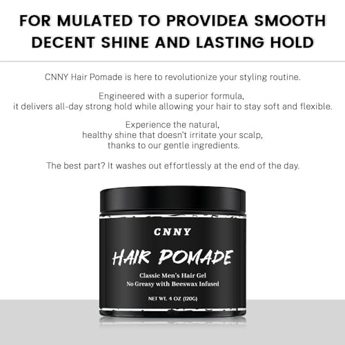 CNNY Hair Pomade 4oz – Strong Hold & Medium Shine – Professional Hair Styling Wax for Men – All Hair Types – Barber Grade Pomade – Easy Wash Out - Image 2