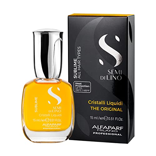 Alfaparf Milano Semi di Lino Sublime Cristalli Liquidi Hair Oil Serum with Thermal Protection – Anti Frizz Hair Serum & Smoothing Heat Protectant Spray with Vitamin E for Frizzy Hair (0.51 oz / 15 ml) - Image 2