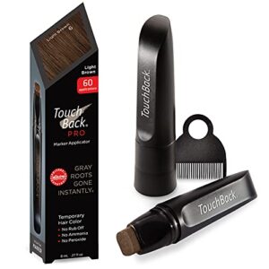 TouchBack Pro Gray Root Touch Up Marker Applicator – Real Hair Color – Light Brown