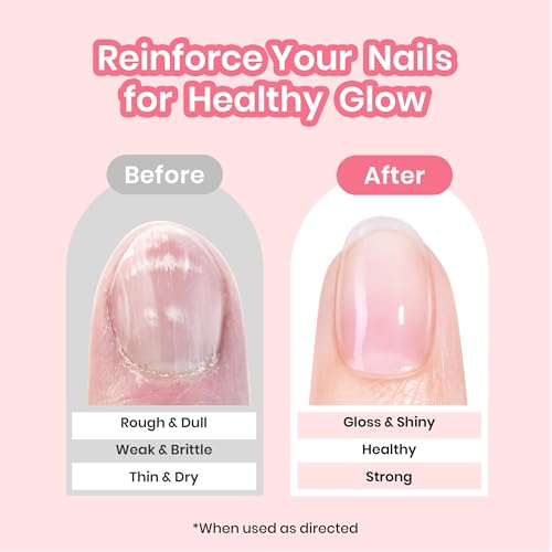 Beetles Nail Strengthener, Air Dry Pink Neutral Nail Polish Strengthener and Growth Nail Growth Treatment Nail Strengthener for Thin Nails and Growth - Image 2