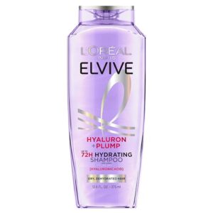 L’Oreal Paris Elvive Hyaluron Plump Hydrating Shampoo for Dehydrated, Dry Hair Infused with Hyaluronic Acid Care Complex, Paraben-Free, 12.6 Fl Oz