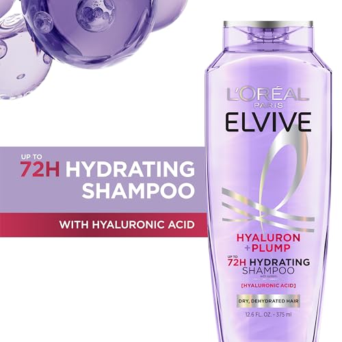 L’Oreal Paris Elvive Hyaluron Plump Hydrating Shampoo for Dehydrated, Dry Hair Infused with Hyaluronic Acid Care Complex, Paraben-Free, 12.6 Fl Oz - Image 2
