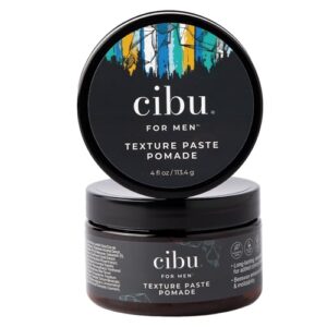 CIBU for Men Texture Paste Pomade 4 oz – Strong Hold Pomade for Men for Long Lasting Hold Texture, and Definition – Ideal for Messy, Sleek, and Casual Hair Styles