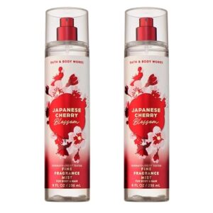 Bath & Body Works Japanese Cherry Blossom Fine Fragrance Mist, Body Spray & Perfume for Women, Long-Lasting Personal Fragrance, Iconic Floral Scent, 8 fl oz – 2 Pack