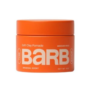 Barb Soft Clay Pomade for Women and Men – Medium Hold Hair Pomade Styling Clay for Thin and Thick Hair – Non-Sticky, Water-Based – Original Scent – 2 oz