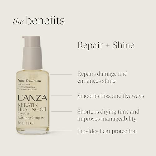 L’ANZA Keratin Healing Hair Oil Treatment, Keratin Infused Treatment, Hair Oil For Damaged Locks, Cruelty Free Healing Ingredients Repairs, Strengthens with UV Protection, New Bottle - Image 4