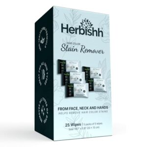 Herbishh Hair Color Stain Remover Wipes – Gentle Formula for Dye Cleanup, Skin-Friendly Travel Pack (Pack of 5)