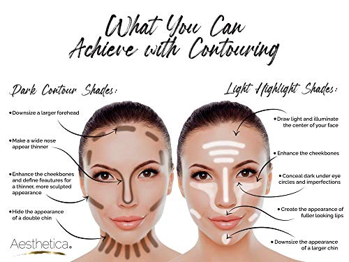 Aesthetica Cosmetics Cream Contour and Highlighting Makeup Kit – Contouring Foundation/Concealer Palette – Vegan & Cruelty Free – Step-by-Step Instructions Included - Image 3