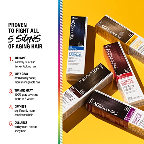 AGE beautiful Permanent Hair Color Dye Liqui Creme | 100% Gray Coverage | Anti-Aging Haircolor | Biotin for Thicker, Fuller Hair | Professional Salon Coloring - Image 4