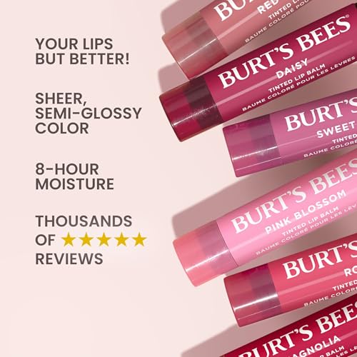 Burt’s Bees Lip Tint Balm with Long Lasting 2 in 1 Duo Tinted Balm Formula, Color Infused with Deeply Hydrating Shea Butter for a Natural Looking Buildable Finish, Fiery Red Dahlia (2-Pack) - Image 3