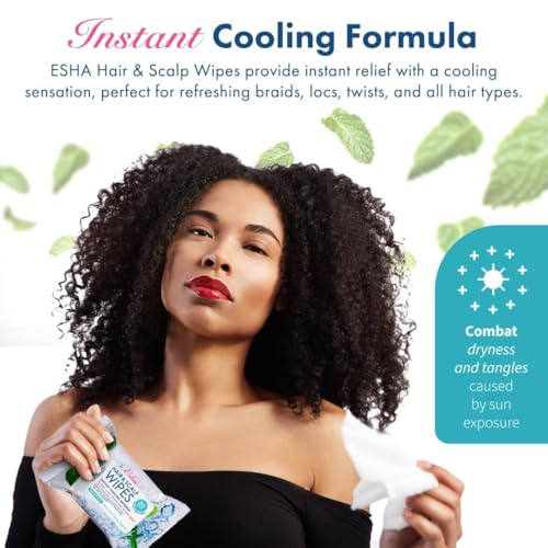 5 Packs, Esha Hair & Scalp Wipes – No-Rinse Waterless Cleansing Wipes for Braids, Wigs & Scalp Care – Removes Sweat, Odor & Product Buildup – Protective Style Essential - Image 3