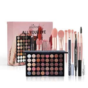 FantasyDay All in One Makeup Kits for Women Girls Holiday Make-up Gift Sets Xmas Essential Bundle Include Eyeshadow Palette Lipstick Blush Concealer Eyeliner Mascara Foundation Brush Eyebrow Pencil