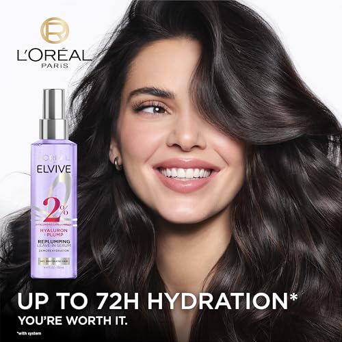 L’Oreal Paris Elvive Hyaluron Plump Moisture Plump Hair Serum for Dehydrated, Dry Hair with Hyaluronic Acid Care Complex, Paraben-Free, 4.4 Fl Oz - Image 3
