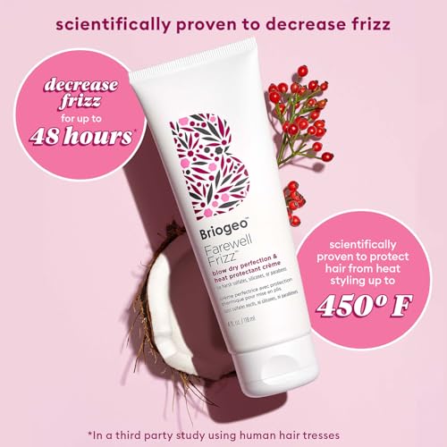 Briogeo Farewell Frizz Blow Dry Perfection & Heat Protectant Crème, Anti Frizz Hair Cream with Argan Oil for Styling, Silicone-free, Heat Protectant, Smooths Hair, Vegan, Cruelty-Free - Image 3