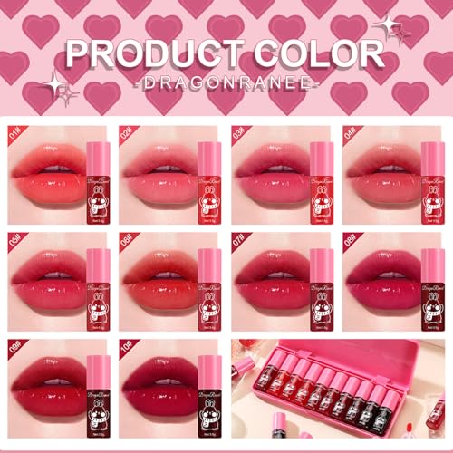 10 Colors Lip Tint Stain Set,Korean Lip Gloss,Watery Lip Stain Mini Liquid Lipstick Waterproof,Moisturizing Lip Stain Set Multi-Use Lip and Cheek Tint,Non-Stick Cup,Lightweight,Vivid Color Lip Makeup - Image 4