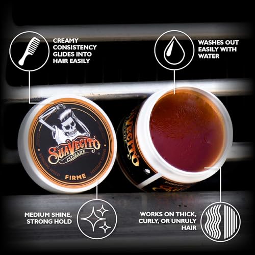 Suavecito Pomade Firme (Strong) Hold 4 oz, 1 Pack – Pomade For Men – Medium Shine Water Based Wax Like Flake Free Hair Gel – Easy To Wash Out – All Day Hold For All Hair Styles - Image 2