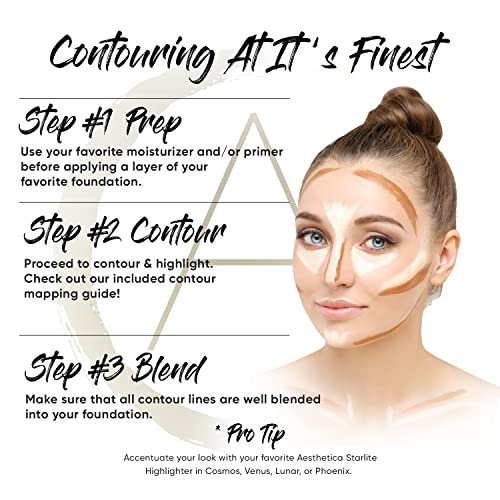 Aesthetica Cosmetics Cream Contour and Highlighting Makeup Kit – Contouring Foundation/Concealer Palette – Vegan & Cruelty Free – Step-by-Step Instructions Included - Image 2