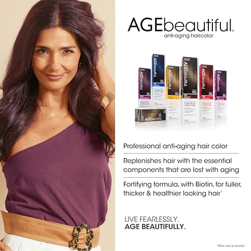 AGE beautiful Permanent Hair Color Dye Liqui Creme | 100% Gray Coverage | Anti-Aging Haircolor | Biotin for Thicker, Fuller Hair | Professional Salon Coloring - Image 2