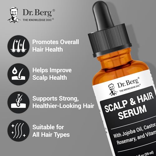 Dr. Berg Scalp & Hair Serum (Improved Formula) with Vitamin D3 & E – Clinically Tested, Paraben- and Sulfate-Free Hair Oil for Women & Men – Includes Rosemary Oil, Castor Oil & Jojoba Oil – 2 Fl oz - Image 4