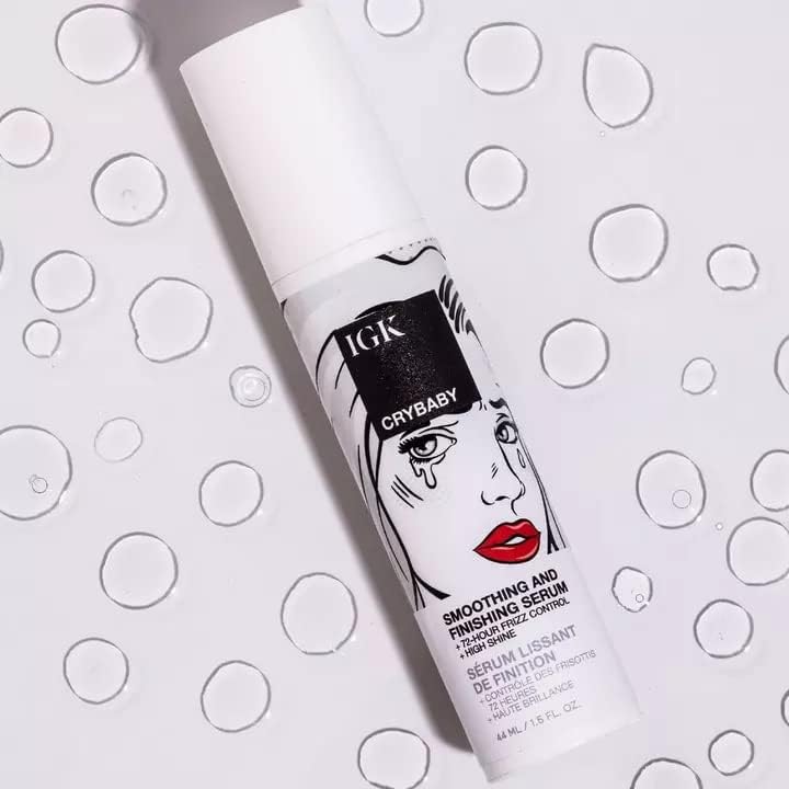 IGK CRYBABY Smoothing & Finishing Serum | High Shine + Frizz Control + Lightweight | Vegan + Cruelty Free | 1.5 Oz - Image 3