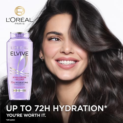 L’Oreal Paris Elvive Hyaluron Plump Hydrating Shampoo for Dehydrated, Dry Hair Infused with Hyaluronic Acid Care Complex, Paraben-Free, 12.6 Fl Oz - Image 3
