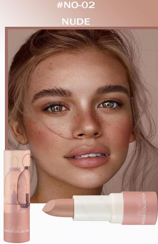 AKARY Matte Nude Lipstick, Bold & Intense Nudes Paper Tube Lipsticks Smooth Velvety Lip Gloss, Long Lasting Lip Stick Non-Stick Cup Not Fade Nude Lip Stick, Senior Matte Lip Makeup Gifts for Women and Girls - Image 2