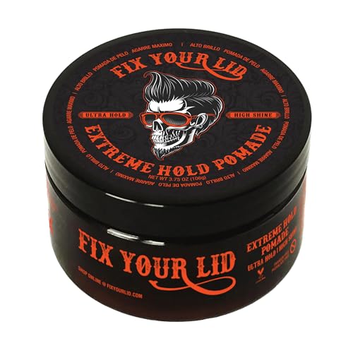 Fix Your Lid Extreme Hold Hair Pomade For Men – High Shine Water Based Hair Gel 3.75 oz – Easy To Wash Out